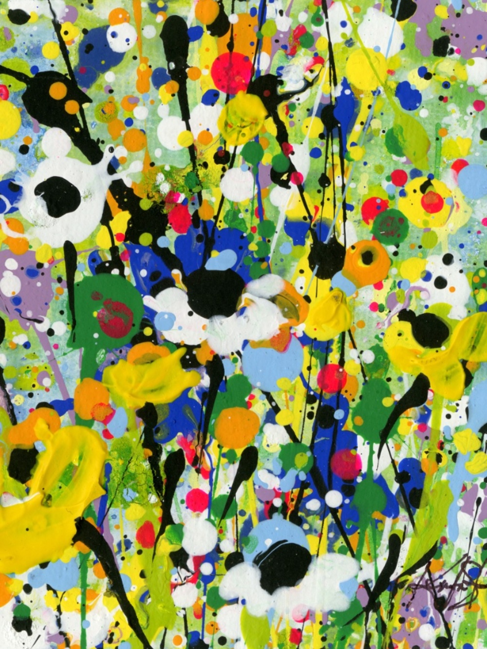 Original Acrylic Floral Paintings on art panel - Deep In The Meadow 16